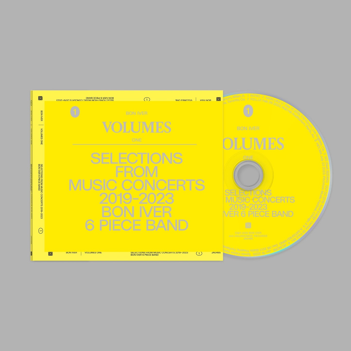 VOLUMES: ONE (SELECTIONS FROM MUSIC CONCERTS 2019 - 2023 BON IVER 6 PIECE BAND) CD Fanpack - Secretly Store