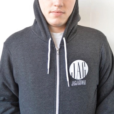 Jagjaguwar Logo Zip Hoodie (Black, UMD)